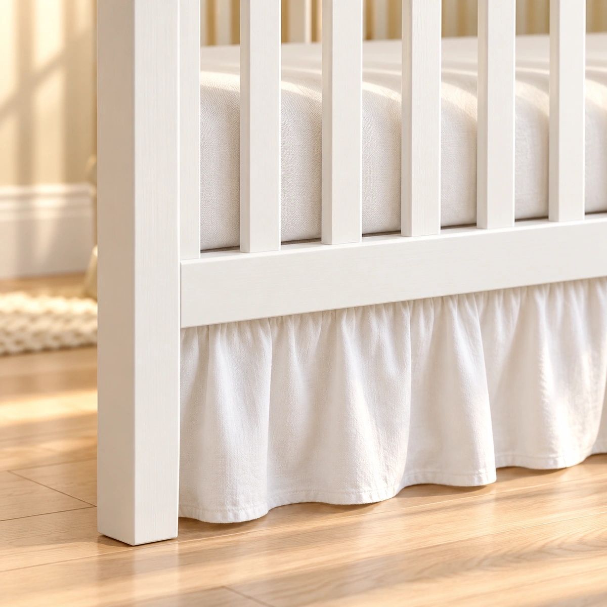Pied blanc et jupe en coton du lit bébé Juliette