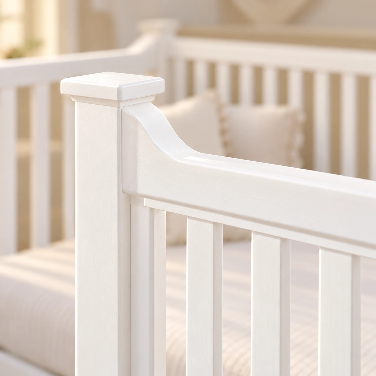 Traverse courbe et montant blanc du lit bébé Juliette