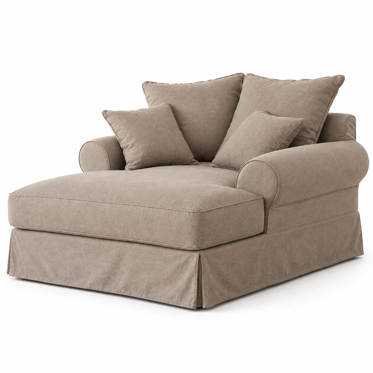 Dormeuse Gabriel en lin taupe sur fond blanc